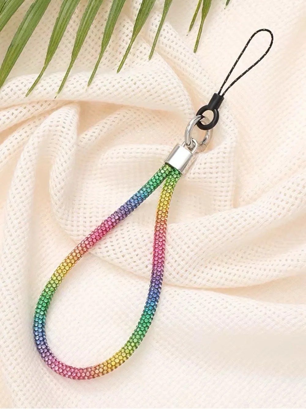 Crystal Rainbow Wrist Key Strap - Multicolor